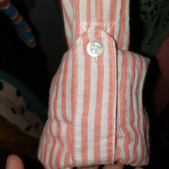 Pink and white striped J. Crew button down - Picture 4 of 5
